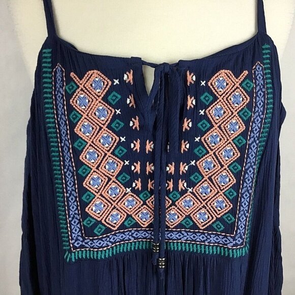 Luxology Embroidered Cold Shoulder Tunic Dress - Boho/Southwest - Picture 2 of 6